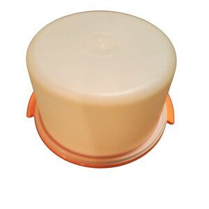 Tupperware Vintage orange Cake Taker Regular size with handle (not pictured)
